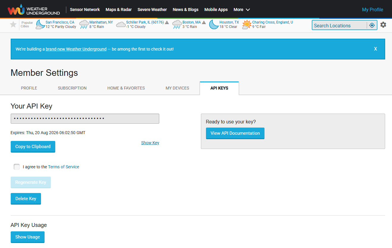 Step 3 – API Keys tab with Copy to Clipboard and Regenerate Key
